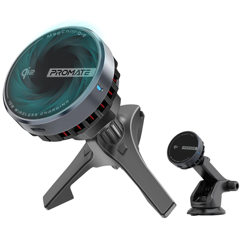 Promate MagChill-Qi2 ActiveCool Cradleless 15W Qi2 Certified Wireless SmartPhone Charger Mount Promate MagChill-Qi2 ActiveCool Cradleless 15W Qi2 Certified Wireless SmartPhone Charger Mount